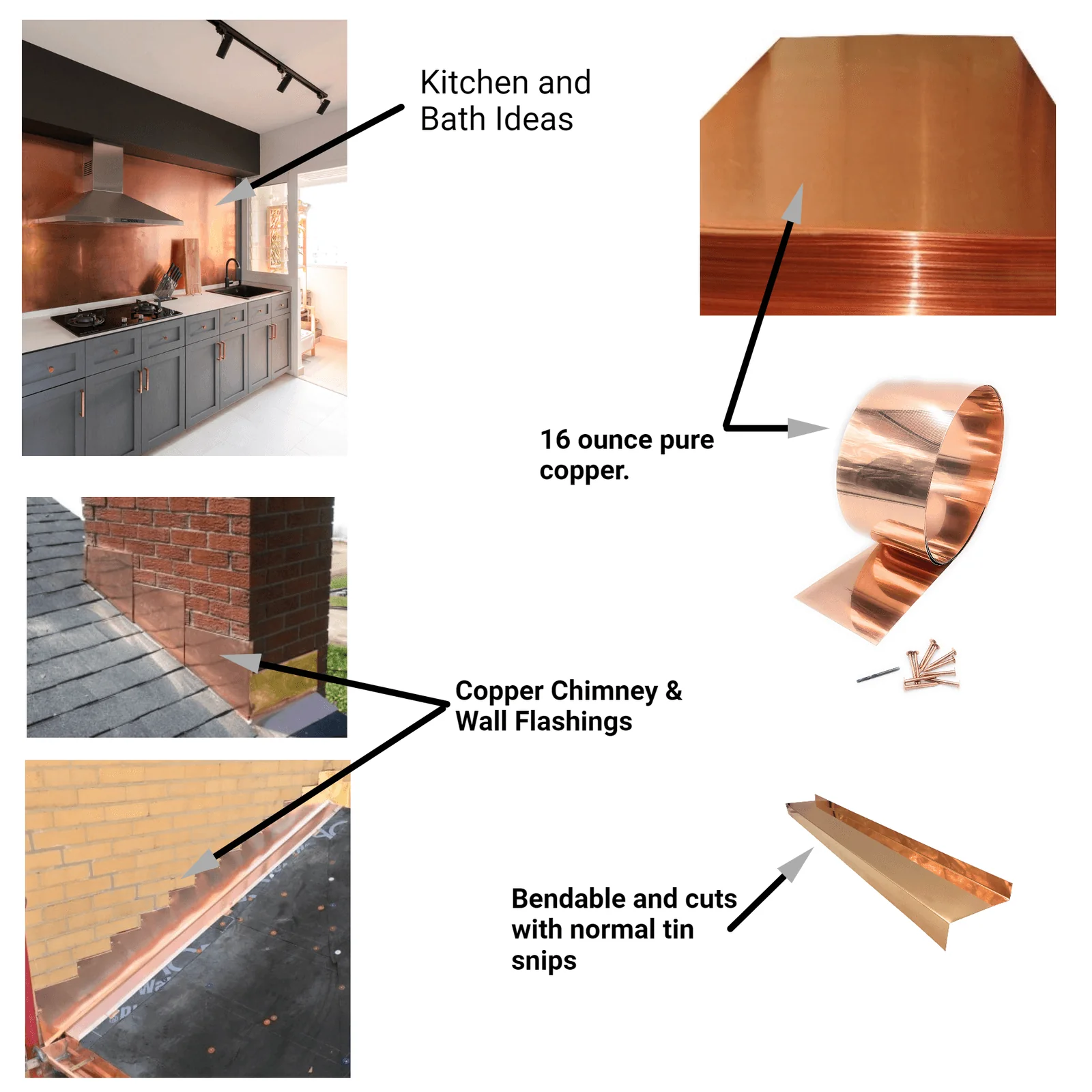16 & 20 Ounce Copper Flashing Rolls - Premium Quality, Multiple Sizes - Image 3