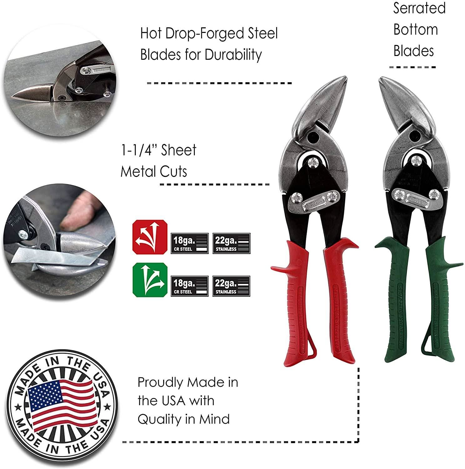 MIDWEST Aviation Tin Snips - Offset Tin Cutting Shears - High Quality, Combo Pack - Image 2