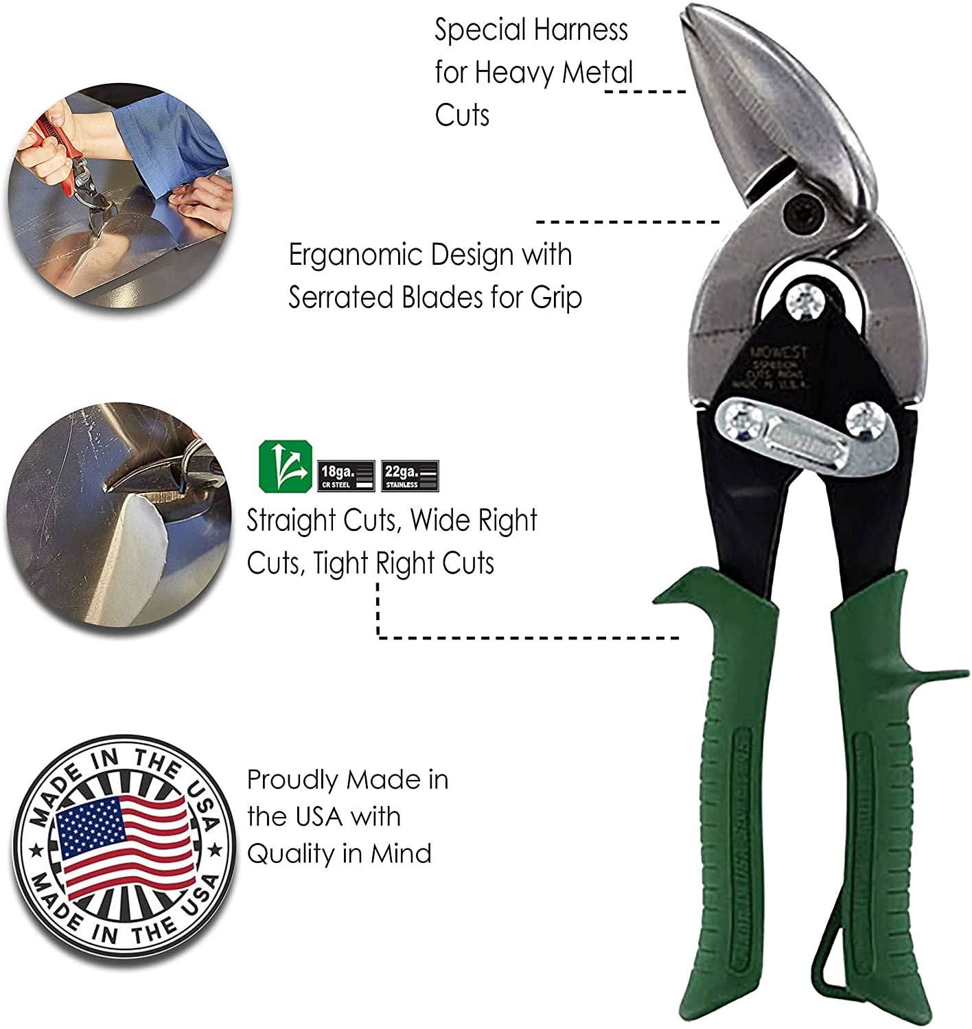 MIDWEST Aviation Tin Snips - Offset Tin Cutting Shears - High Quality, Combo Pack - Image 4