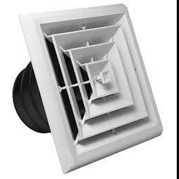 Rectorseal 81914 Ceiling Diffuser 4 Way Square Grille 8 x 8 Inch White Plastic - Image 2