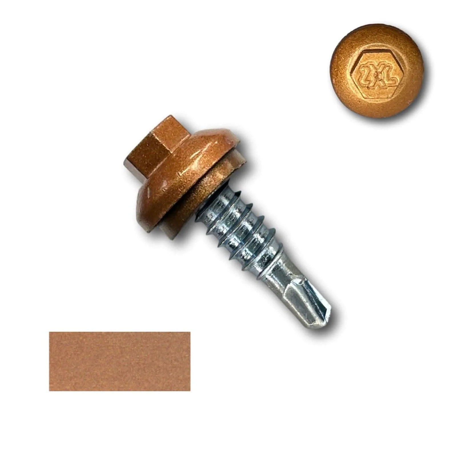 #14 x 7/8" Stitch Lap ZXL Dome Cap Metal Building Screws, Self-Drilling - 250 Pack - Image 17