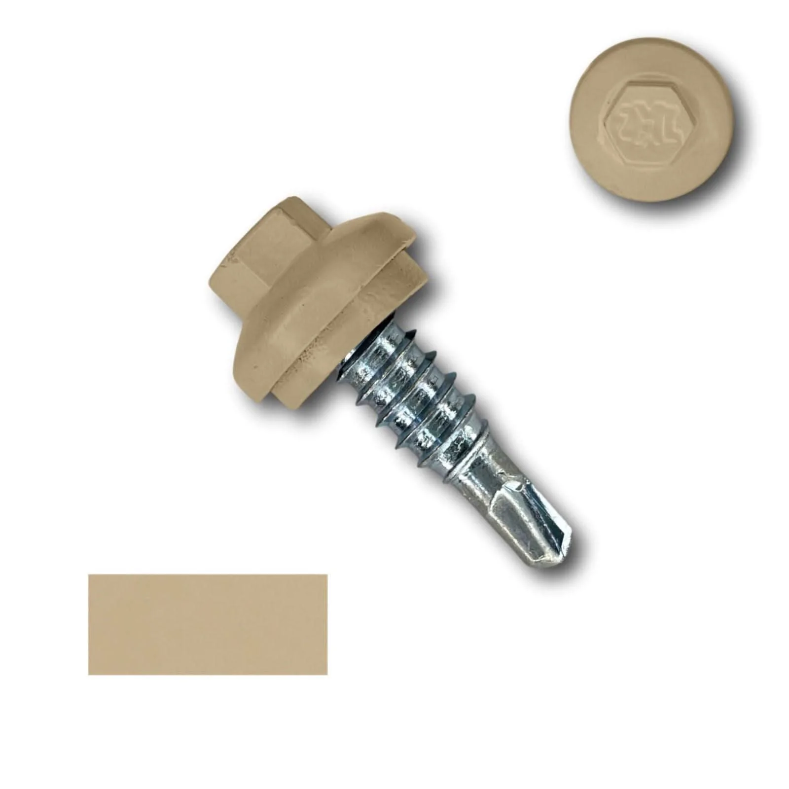 #14 x 7/8" Stitch Lap ZXL Dome Cap Metal Building Screws, Self-Drilling - 250 Pack - Image 4
