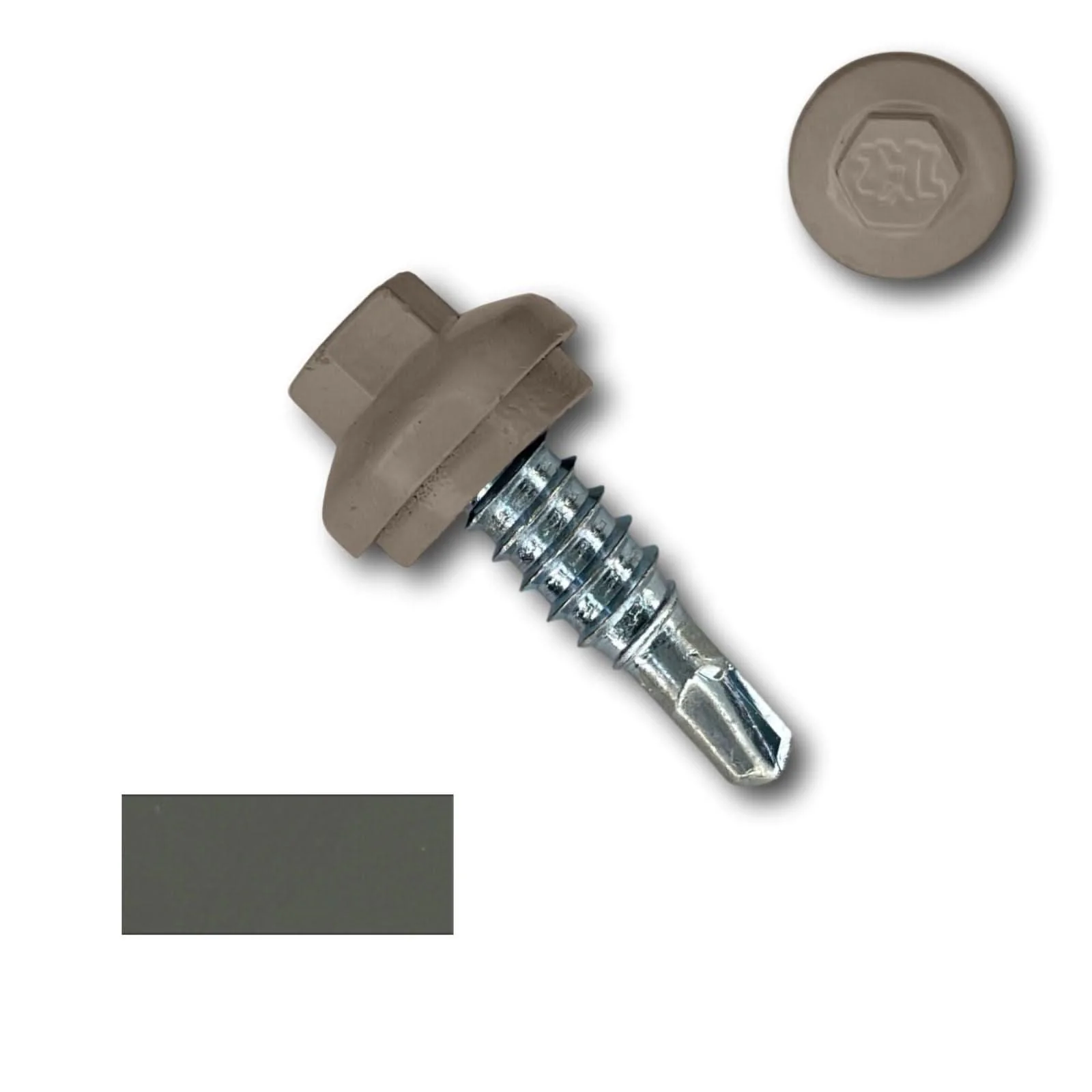 #14 x 7/8" Stitch Lap ZXL Dome Cap Metal Building Screws, Self-Drilling - 250 Pack - Image 7