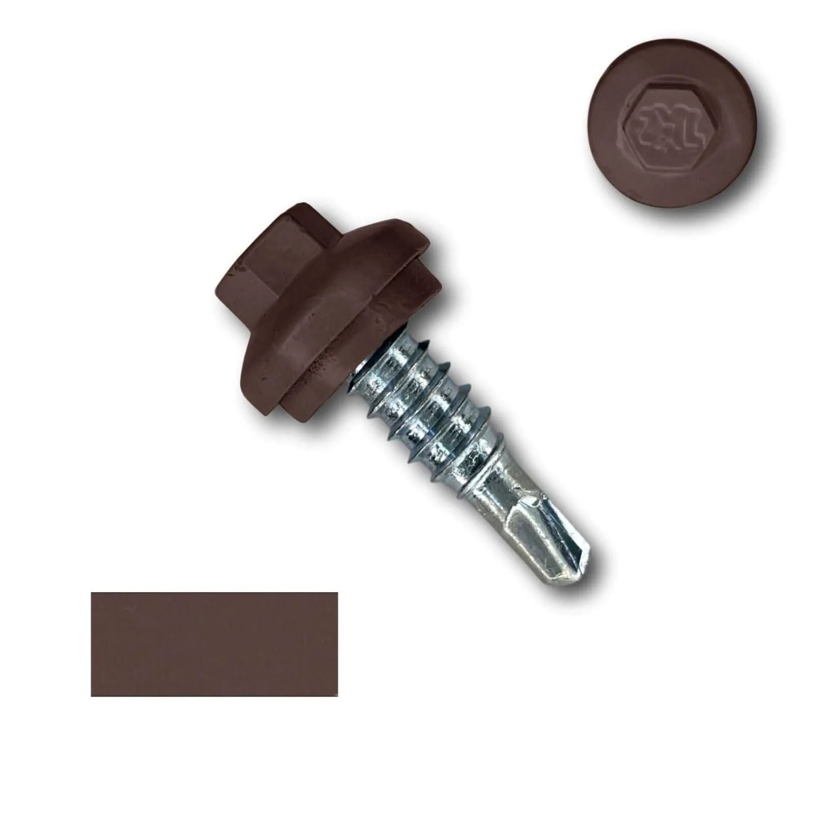 #14 x 7/8" Stitch Lap ZXL Dome Cap Metal Building Screws, Self-Drilling - 250 Pack - Image 8